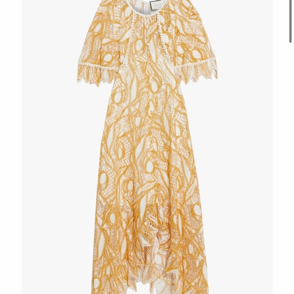 Alexis Diona asymmetric macramé lace midi dress - Picture 2 of 6